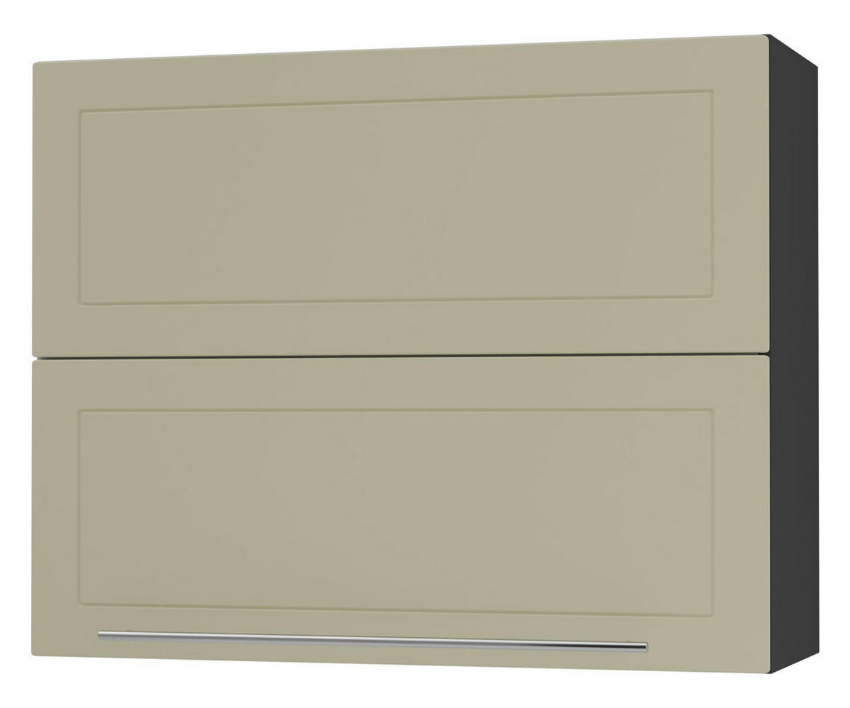 KÜCHENHÄNGESCHRANK Kvantum W8B/90 Vanille Matt / Schwarz Matt 90 / 32,5 / 72cm - Creme/Schwarz, Holz/Holzwerkstoff (90/72/36cm) - Feldmann-Wohnen