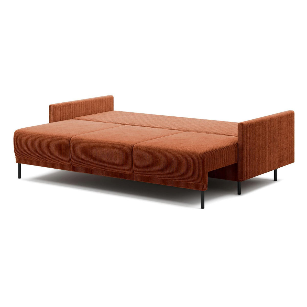 3-SITZER SOFA Hamiel Cord Kupferrot - Schwarz/Kupferfarben, Textil/Metall (212/87/97cm) - Selsey