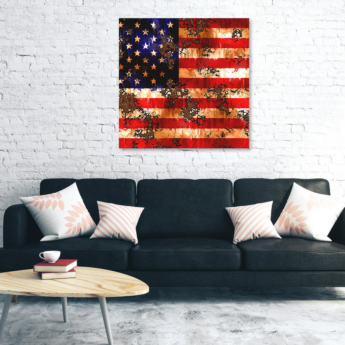 WANDBILD abstrakt farbig - Multicolor, Textil (50/50cm) - Feeby