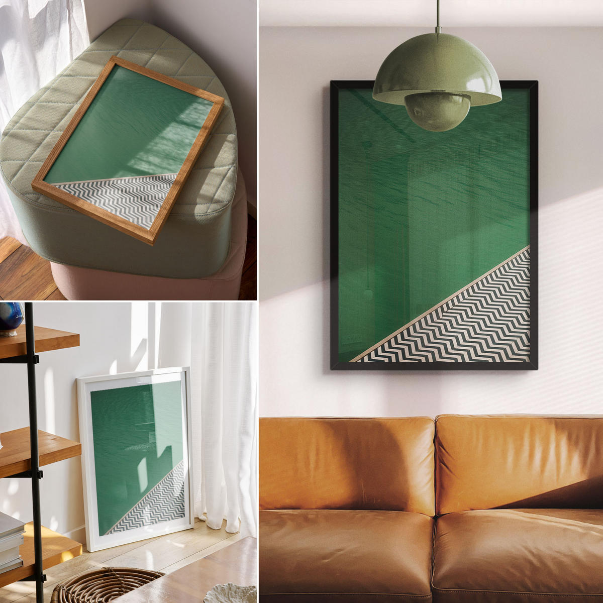 POSTER - 59x84 cm - Soft Structure - Der Rand des Pools - Grün, Textil (59/84/0.1cm) - TULUP