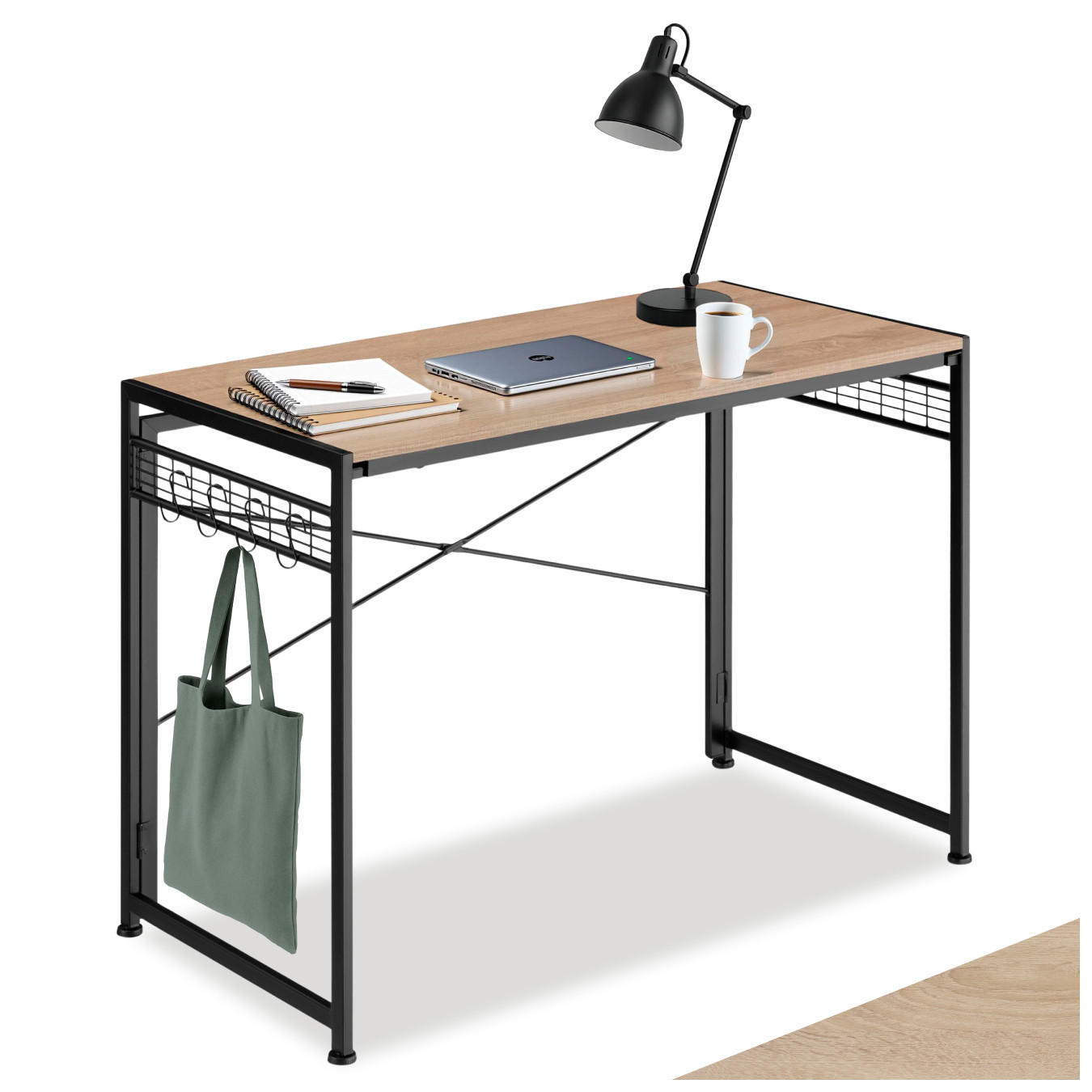 SCHREIBTISCH Paterson,102 x 51 x 77 cm,Industrial Holz hell, Eiche Sonoma - Naturfarben, Holzwerkstoff (102/51/77cm) - tectake