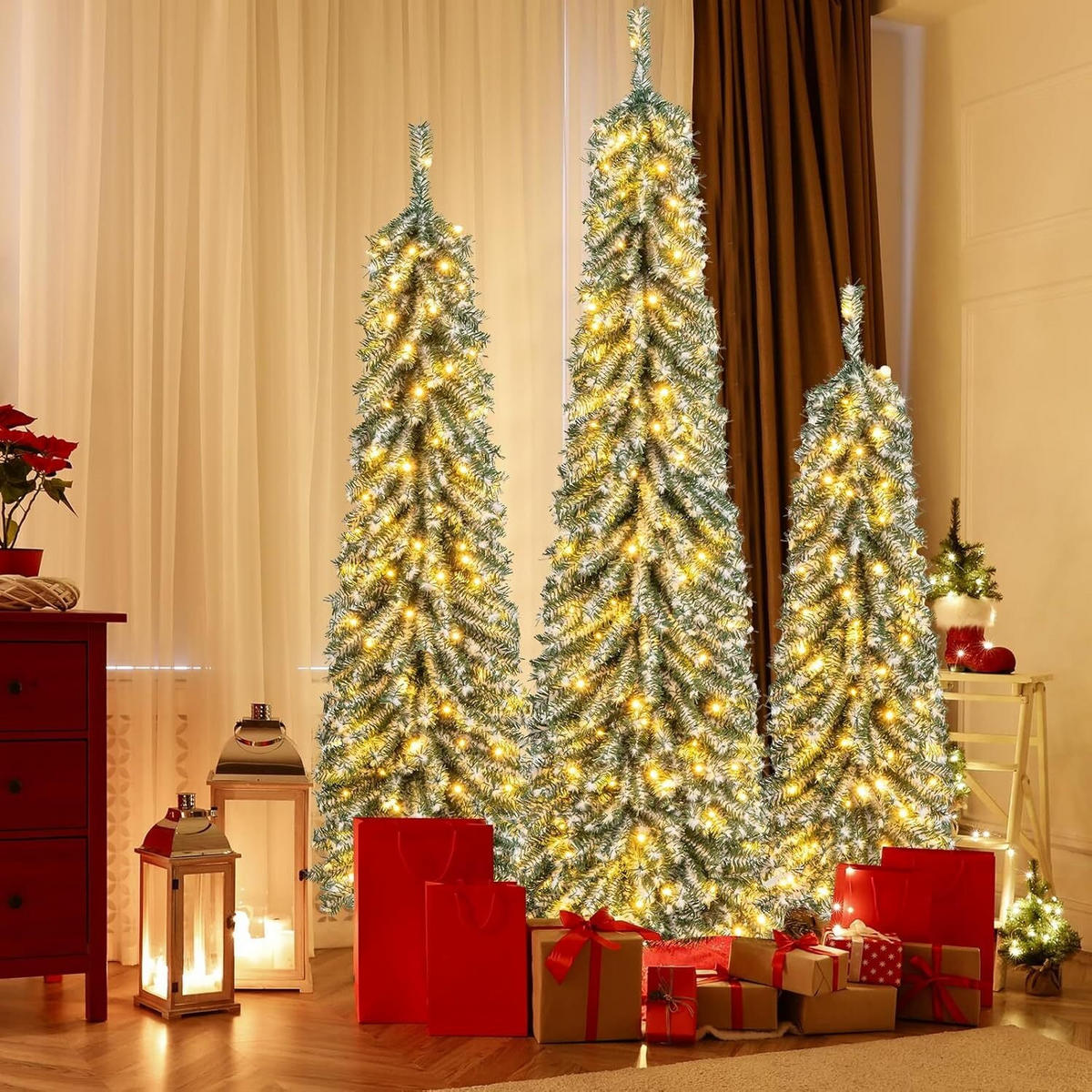 WEIHNACHTSBAUM 180cm Grün(3-teilig) - Grün, Metall (180cm) - COSTWAY