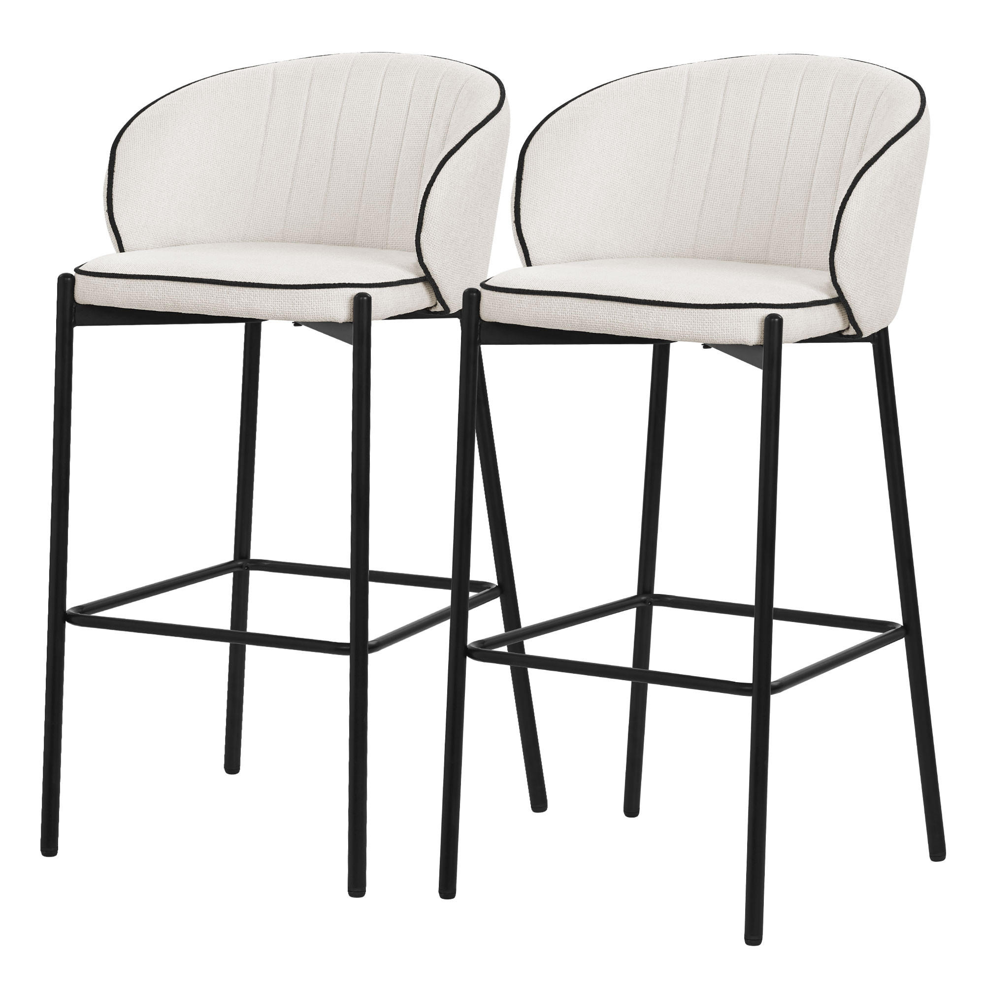 ML-DESIGN BARHOCKER 2ks sada béžová s látkovým potahem