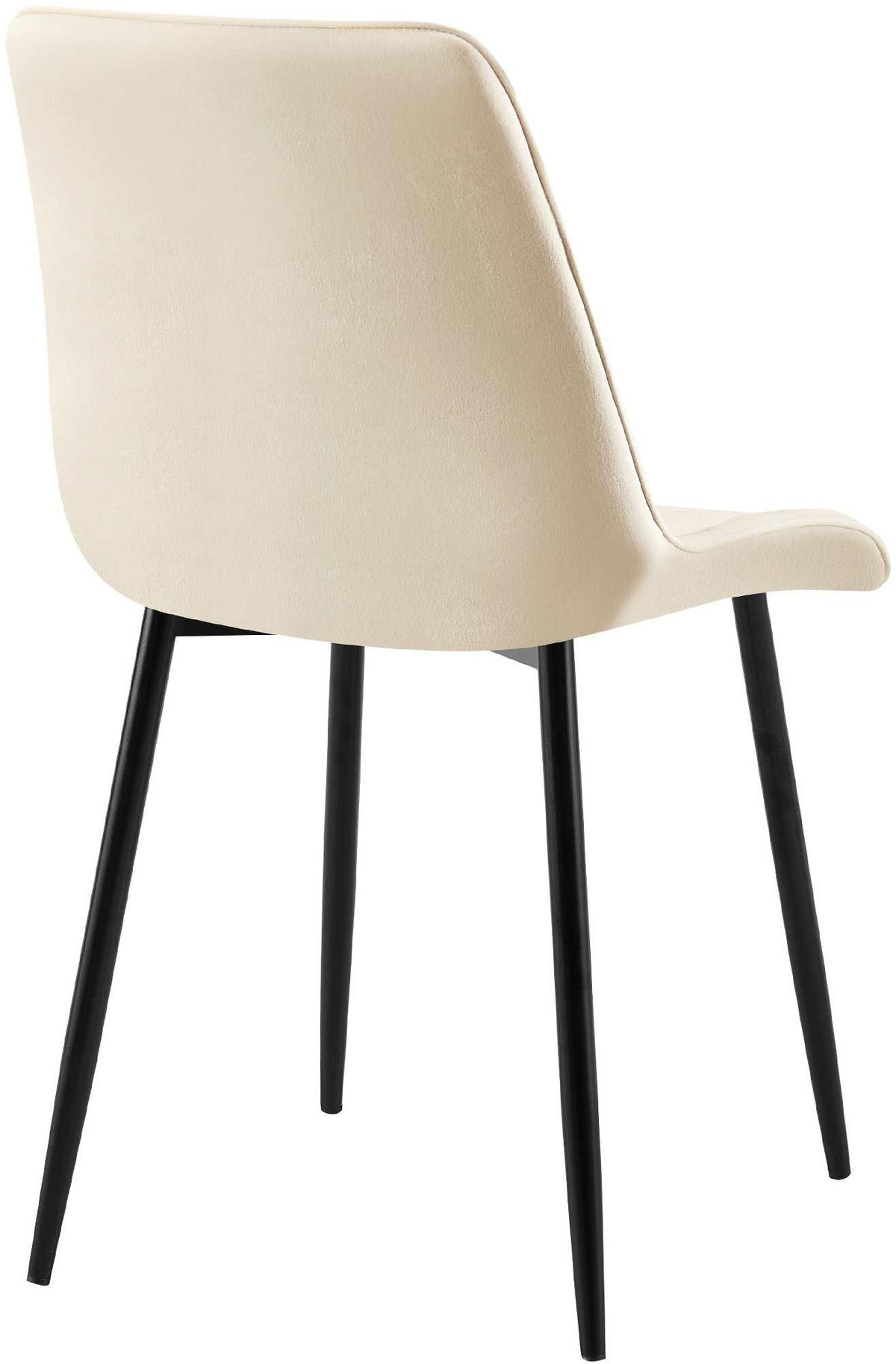 STUHL Samt creme - Creme/Schwarz, Textil/Metall (47/89/61cm) - CLP