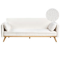 SCHLAFSOFA Bouclé Cremeweiß Asaa - Creme/Weiß, Textil (205/76/80cm) - Beliani