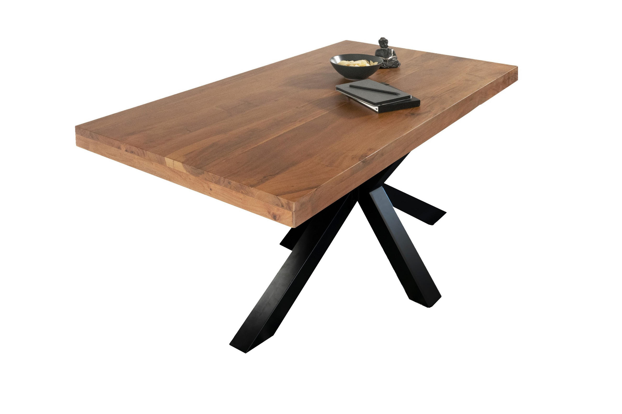 ESSTISCH RIO - Schwarz/Braun, Holz/Metall (80/120/77cm) - SAM