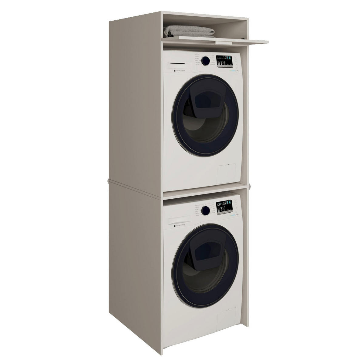 WASCHMASCHINEN-ÜBERBAUSCHRANK Holv Kaschmirgrau 68 cm - Taupe, Holzwerkstoff/Metall (67.5/200/66cm) - Selsey