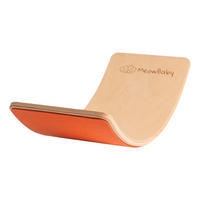 BALANCIERBRETT mit Filz für Kinder 80x30cm, Natur Balance Board, Orange - Orange, Holz (30/18/80cm) - MeowBaby