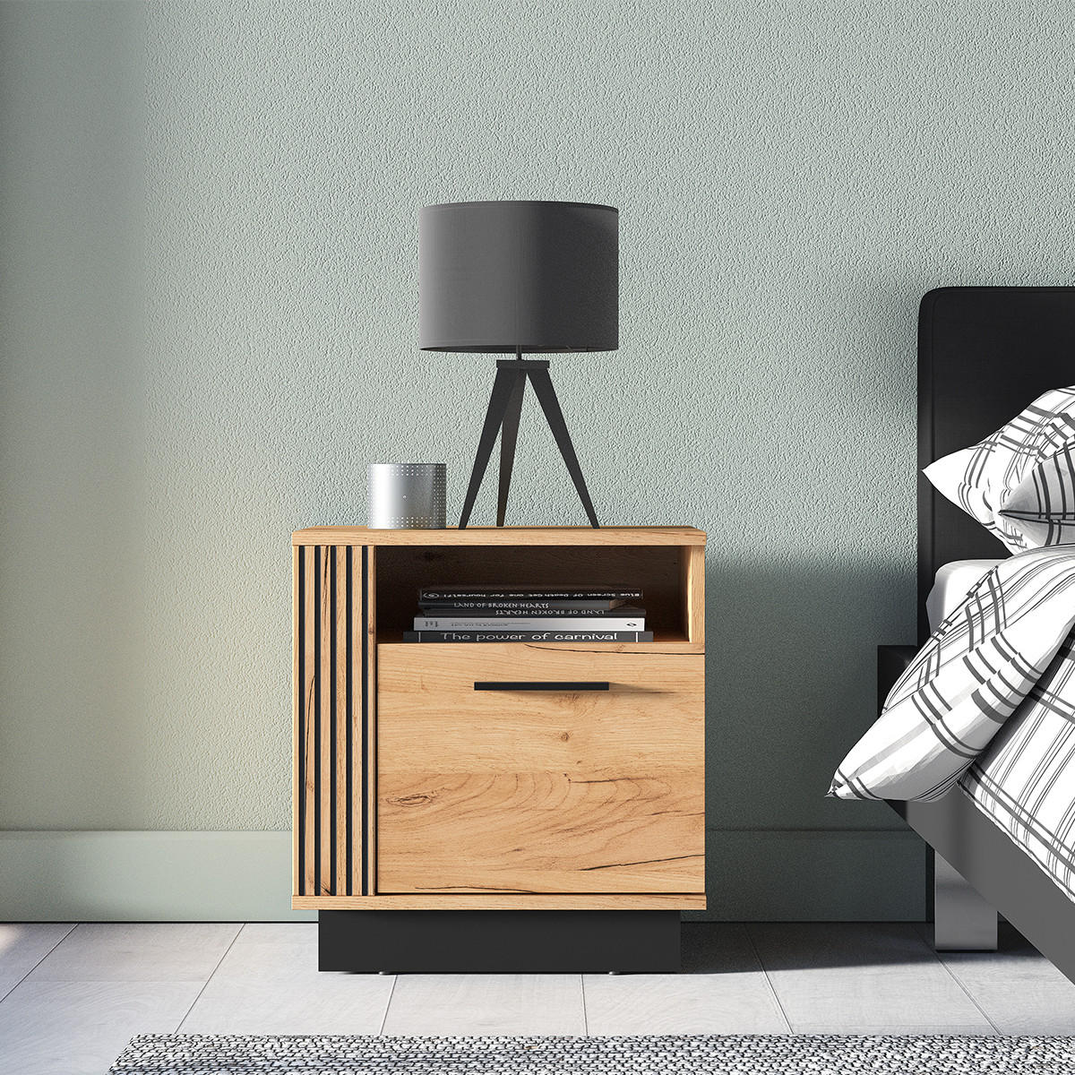 NOČNÍ STOLEK Solal Dřevo - hnědá, kompozitní dřevo (50/55/35cm) - Petits-meubles