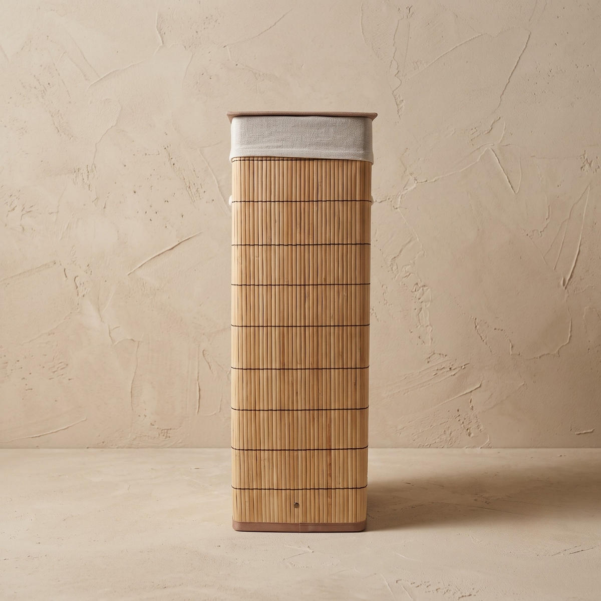 WÄSCHEKORB aus Bambus 40/19/57 cm - Beige, Naturmaterialien (19/57/40cm) - NUXIO