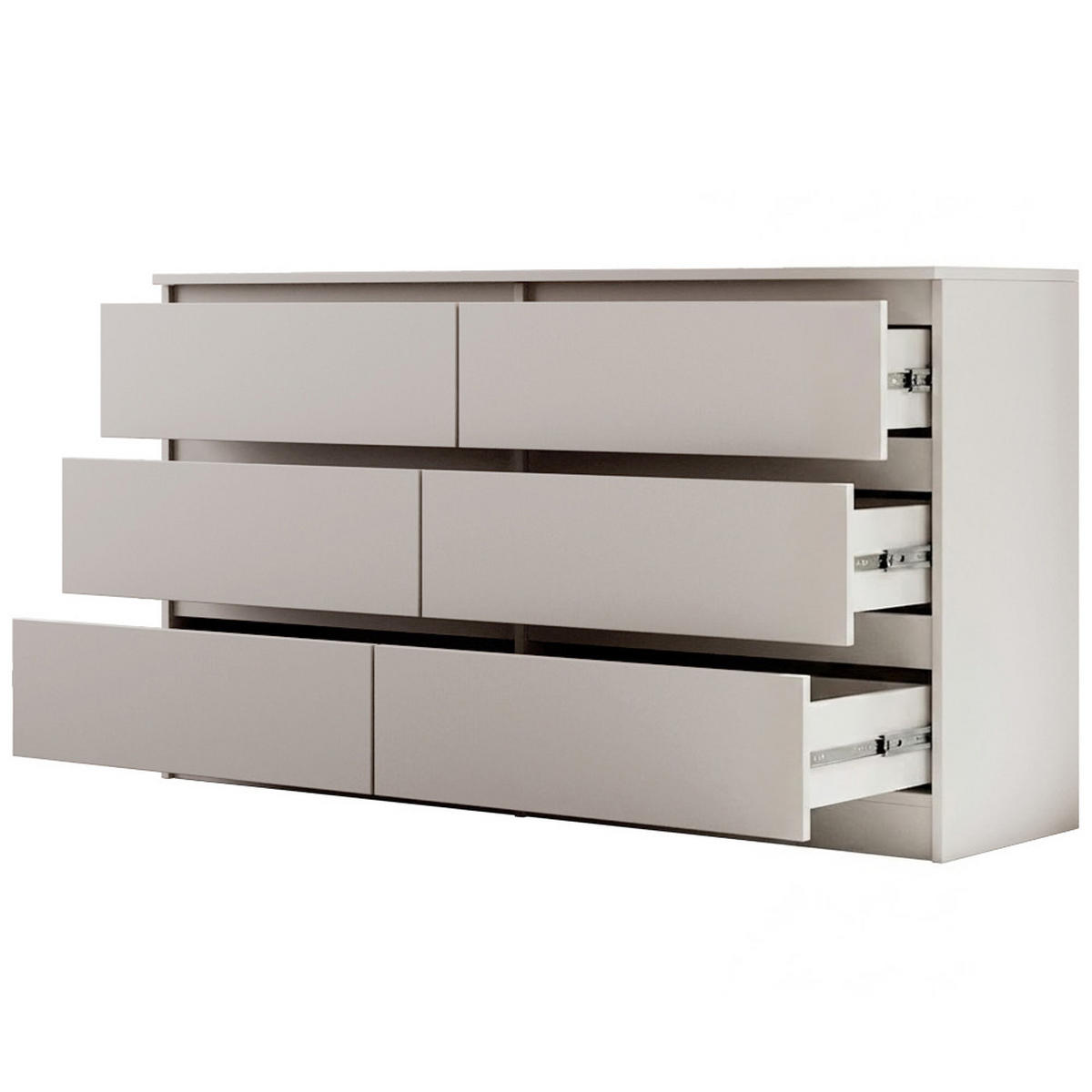 KOMMODE Lemon mit 6 Schubladen, 140 cm, Kaschmir - Kaschmir, Holzwerkstoff (140/78/39cm) - Beautysofa