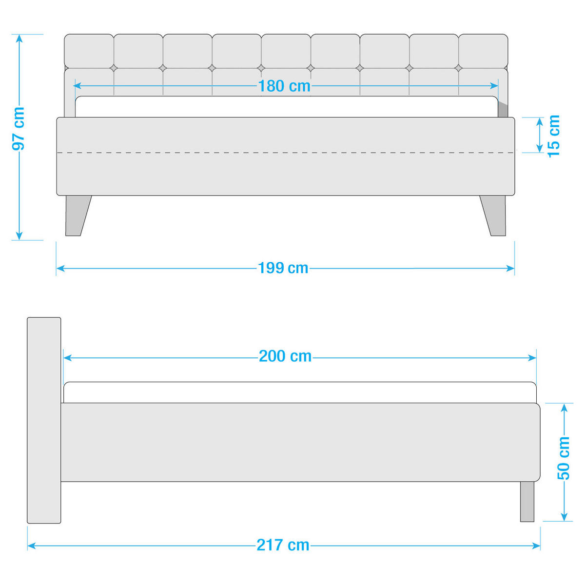 POLSTERBETT - Webstoff - Rosa, Holz/Textil (180/200cm) - home24