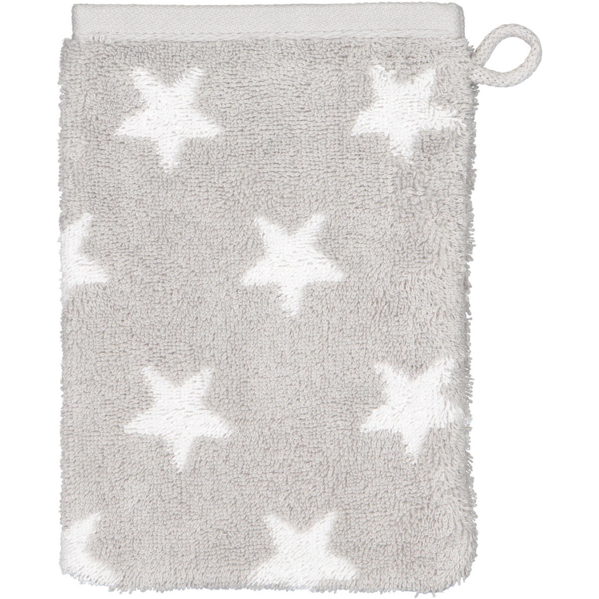 WASCHHANDSCHUH NEW STARS STERNE KLEIN 6261 PLATIN/WEISS - 76 - Grau, Textil (16/22cm) - Cawoe
