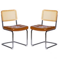 SCHWINGSTUHL DE-36904 2er-Set mit Kunstlederbezug und Rattan-Rückenlehne Braun - Braun, Metall (46.4/84.6/53cm) - ComfortXL