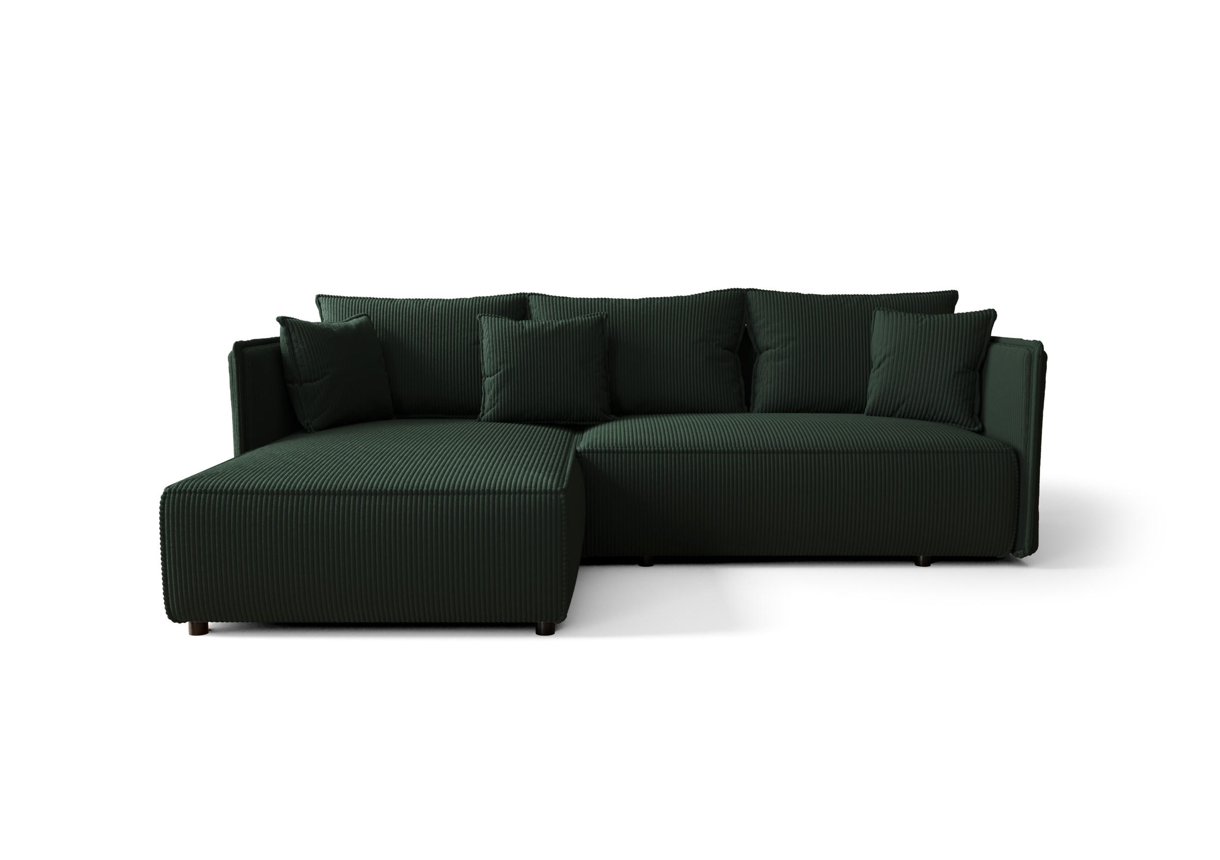 ECKSOFA mit Schlaffunktion MILANO L Poso 014 Links - Grün, Textil (245/185cm) - Bedante