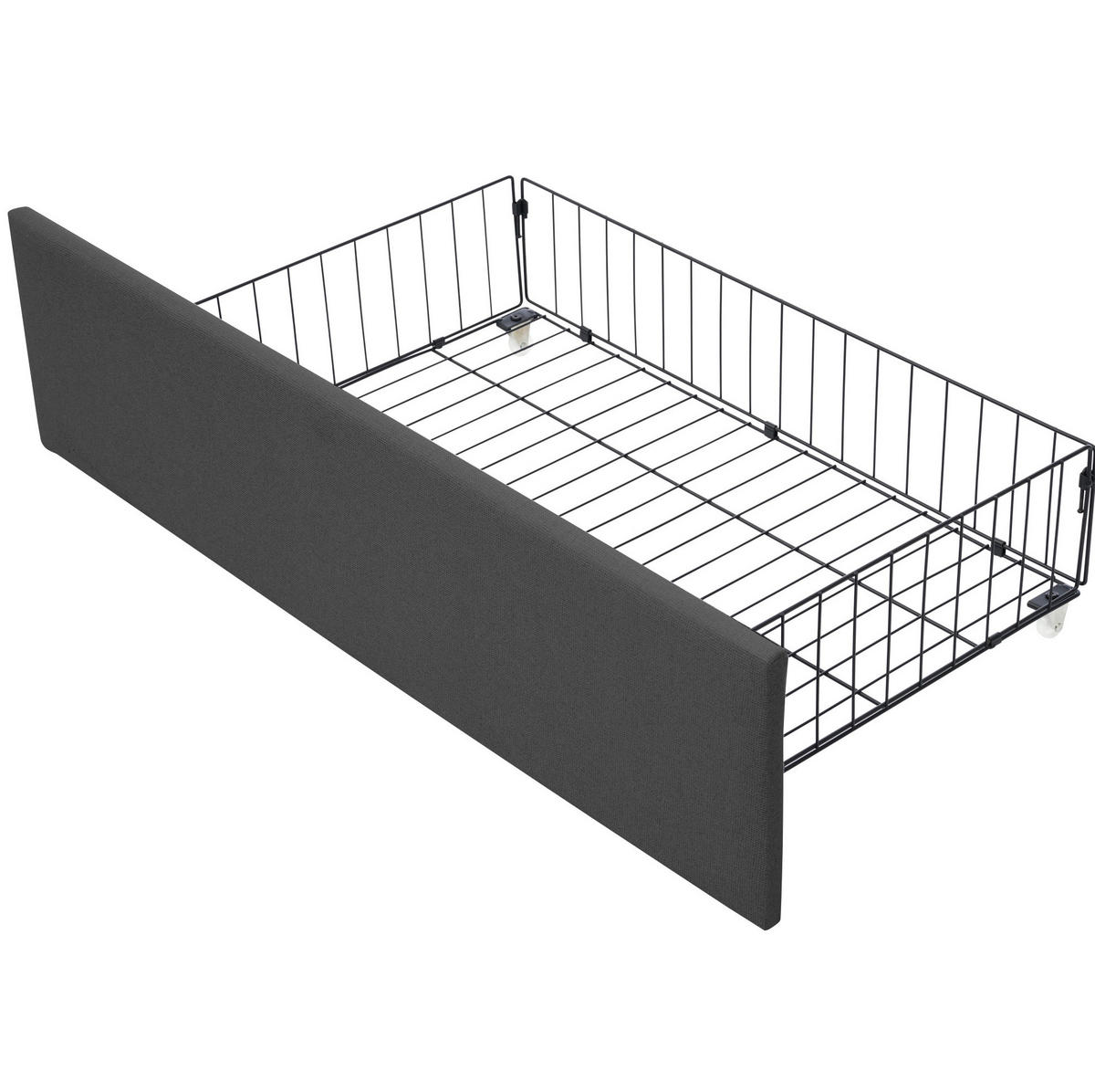 BETT mit LED und 2 Schubladen 90x200 cm Grau - Grau, Holz (90/200cm) - Meubliv
