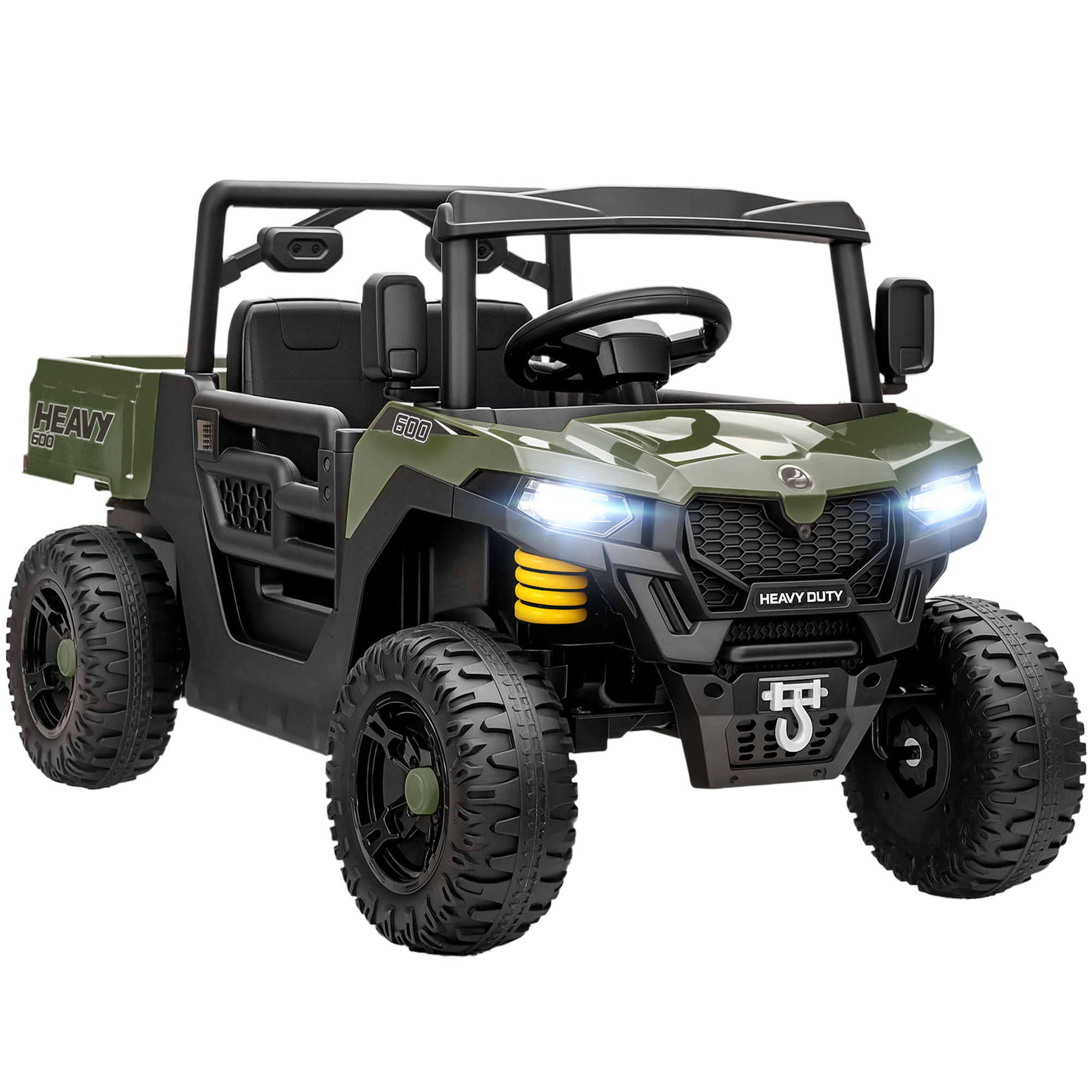 ELEKTROFAHRZEUG DE-06223 UTV-Design mit Kofferraum und 2 Motoren Grün - Grün, Kunststoff/Metall (105/60/60cm) - ComfortXL
