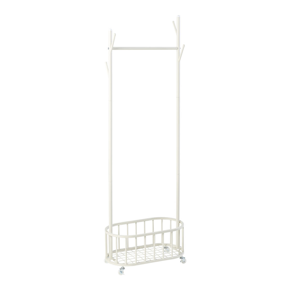 ROLLGARDEROBE Risør - Weiß, Metall (60/175/32cm) - [en.casa]