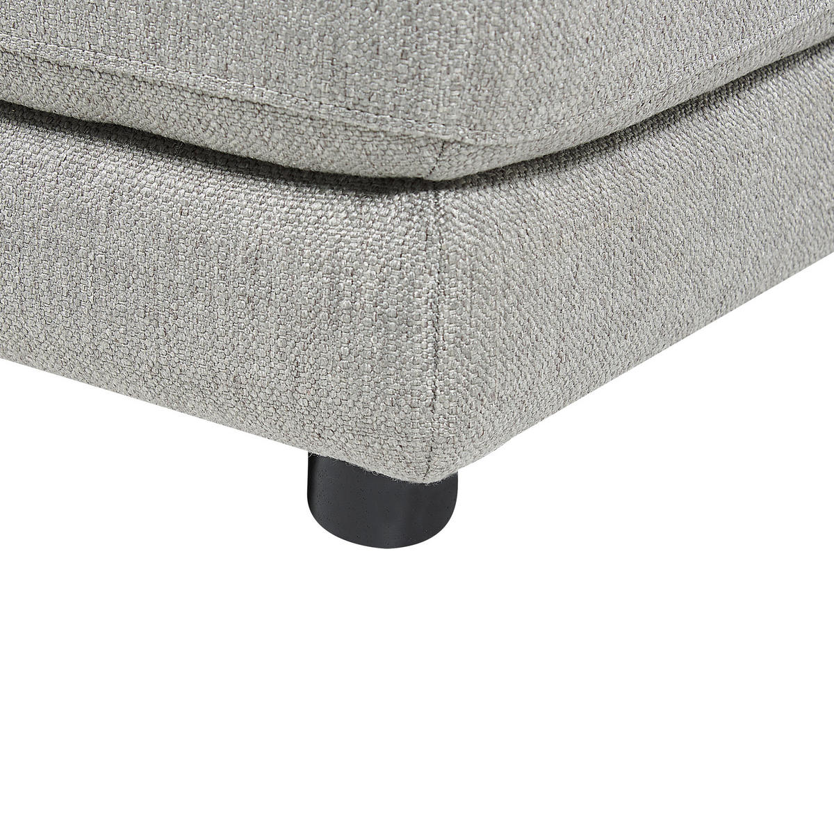 OTTOMANE Hellgrau Sigtuna - Hellgrau/Schwarz, Textil (102/43/102cm) - Beliani