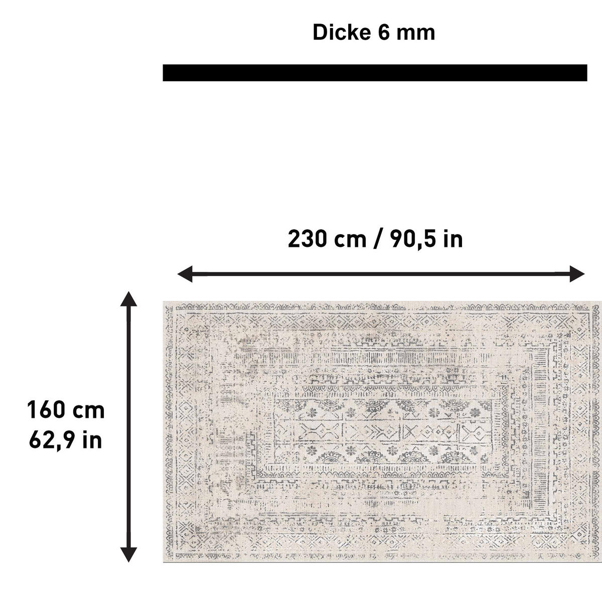 TEPPICH Duncan 160x230 cm - Multicolor, Textil (160/230cm) - Bamyum
