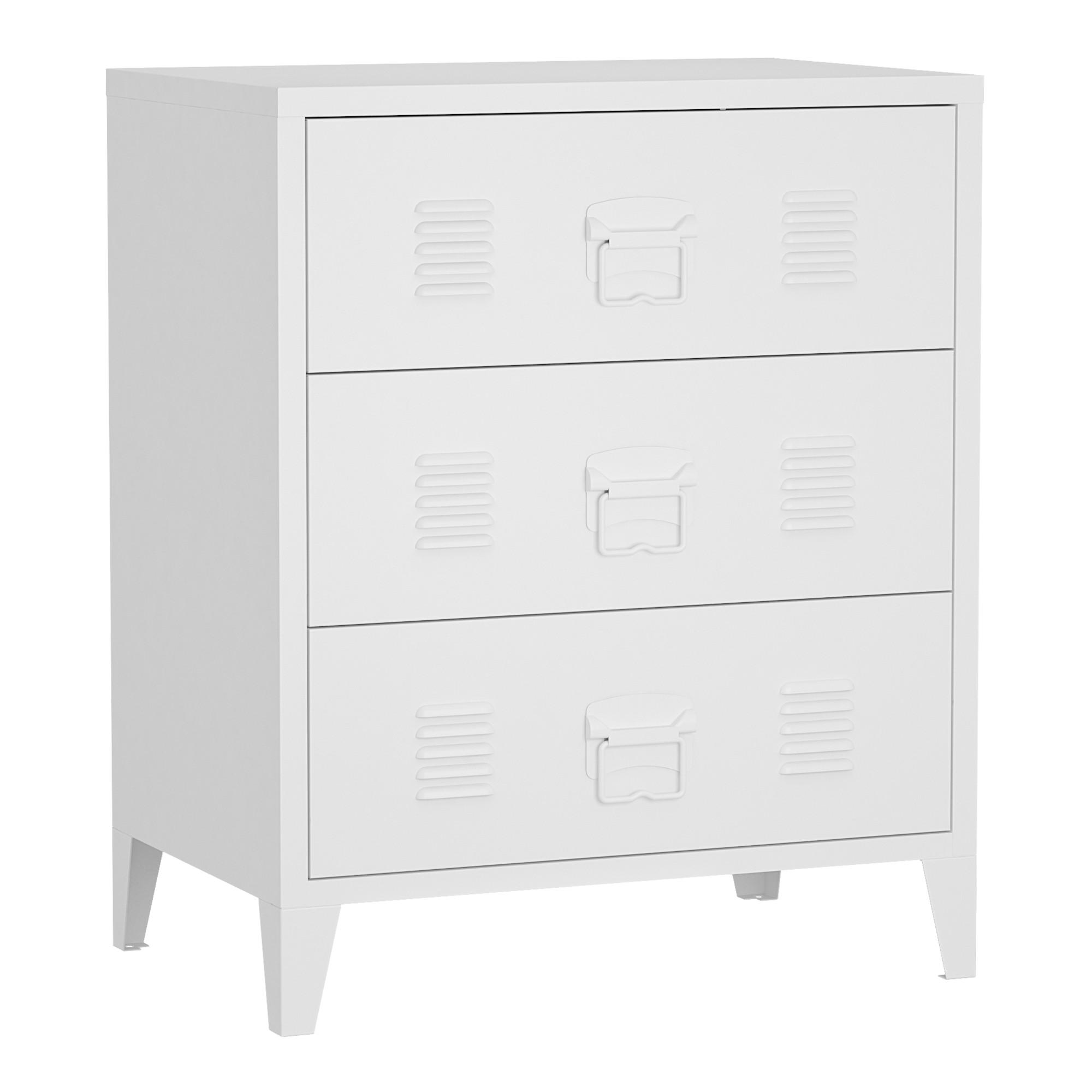 METALLSCHRANK Hämeenlinna - Weiß, Metall (60/72/40cm) - [en.casa]
