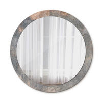 SPIEGEL Ø90 cm Rund mit Aufdruck - Grau, Glas (90/90/0.4cm) - TULUP