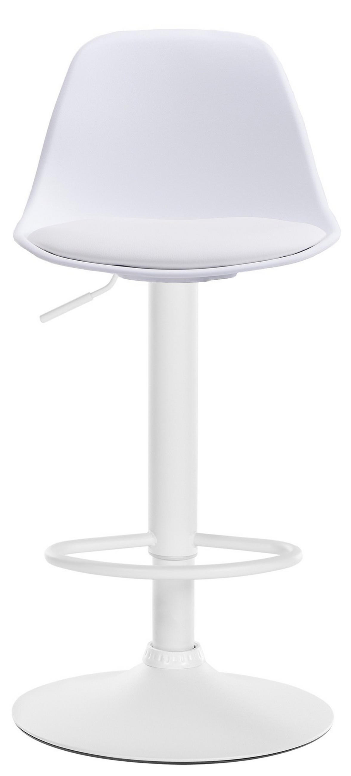 BARHOCKER Lunor Kunststoff Weiß Weiß - Weiß, Kunststoff/Metall (39/82/43cm) - DELUKE