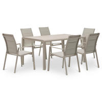 GARTENMÖBEL SET TRAPANI 7er Set champagne - Champagner, Glas/Metall - IDIMEX