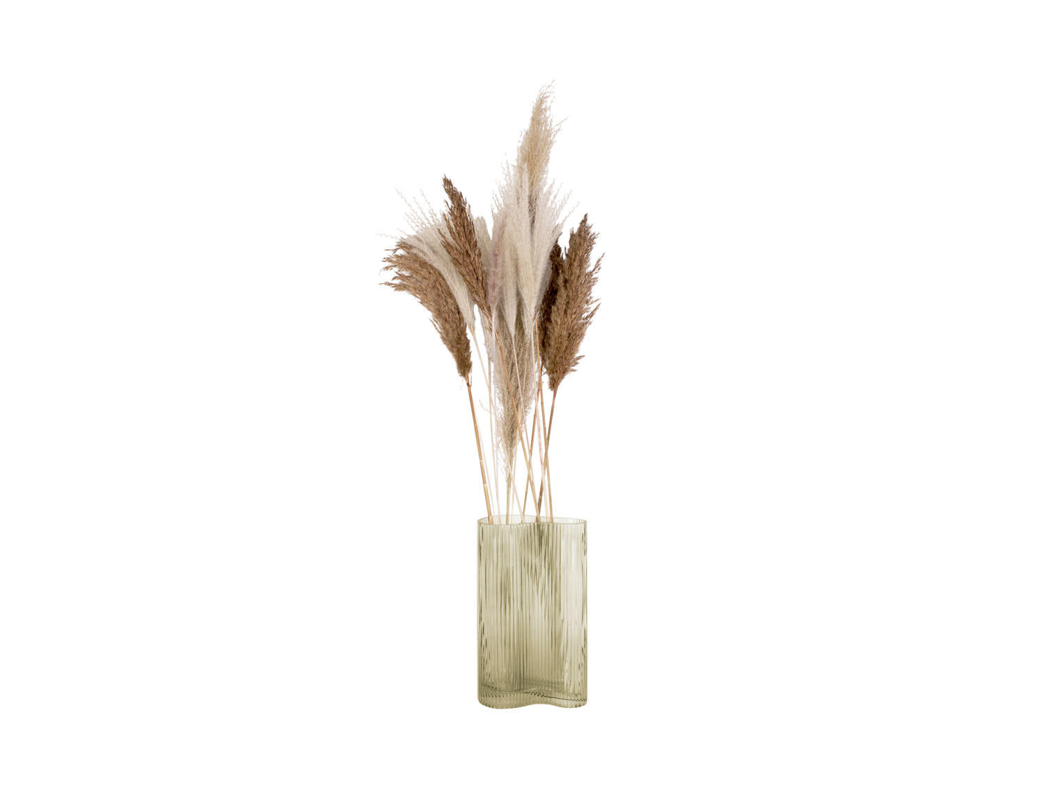VASE Allure Wave Grün 9.5/9.5/27 cm - Grün, Glas (27cm) - Present Time
