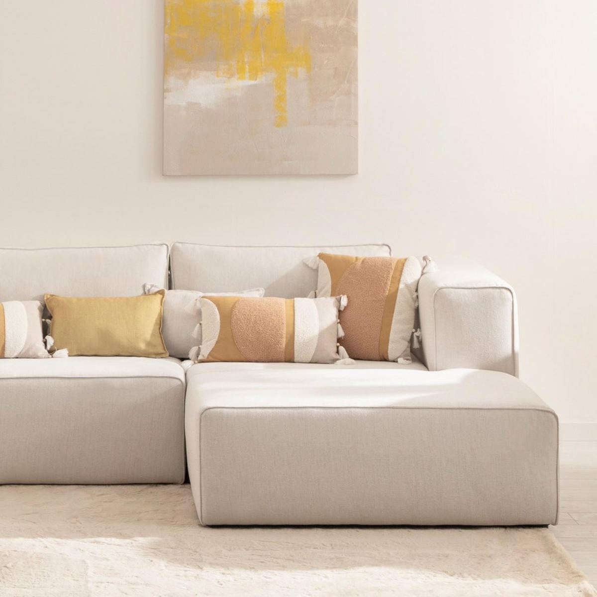 SOFA MODULARES Owen Beige 107 cm x 78 cm - Beige, Textil (107/78/176cm) - Klast Home