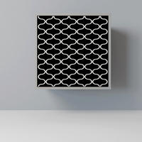 SIDEBOARD TESSELATED BLACKNESS, Grau, 57,5x42x57,5 cm, Ohne Füße - Multicolor/Grau, Holzwerkstoff (57.5/57.5/42cm) - SpaceRebels