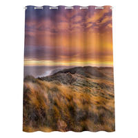 DUSCHVORHANG Sonnenaufgang am Strand auf Sylt 200/180 cm - Orange, Textil (200/180cm) - Bilderwelten