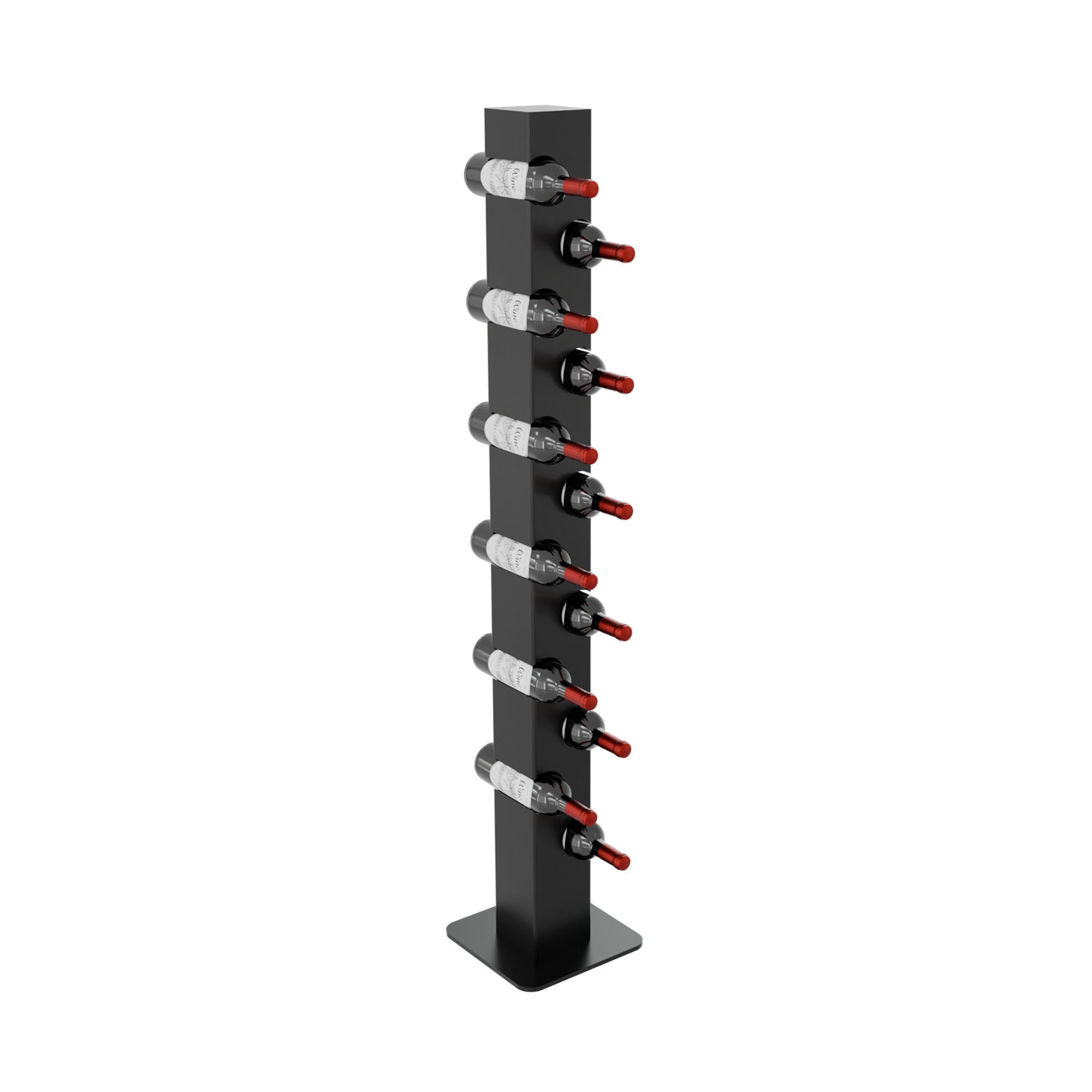 WEINREGAL Barolo Metall,Schwarz, Für 12 Weinflaschen 140/26/26cm - Schwarz, Metall (26/140/26cm) - Metalo Pro