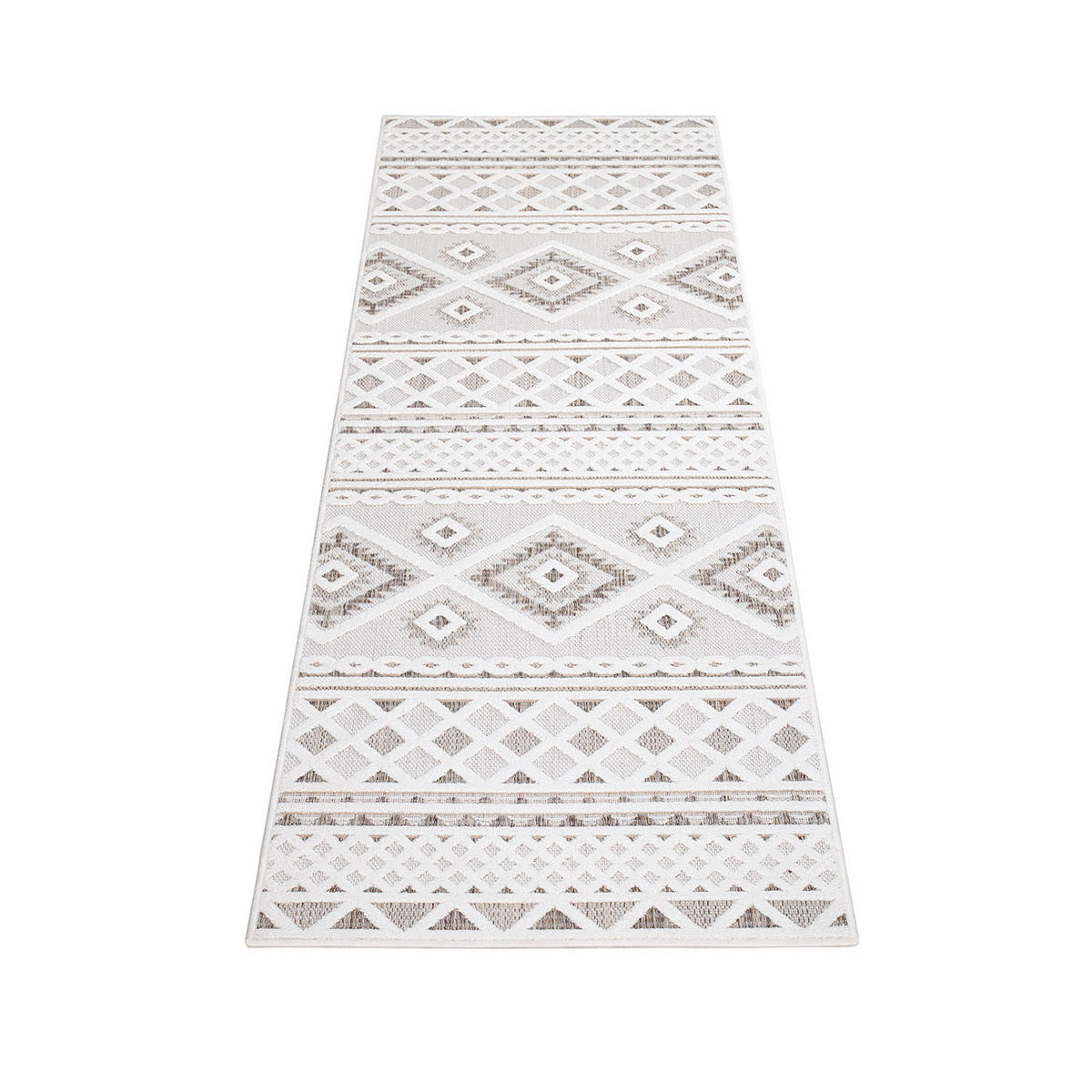 OUTDOOR-TEPPICH Santorini 435 Creme 80x250 cm - Creme, Textil (80/250cm) - carpet city