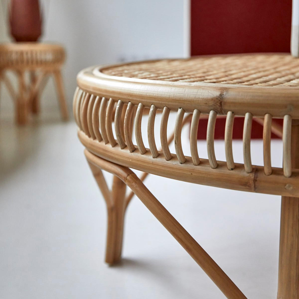 COUCHTISCH Zita Natur aus Rattan - Naturfarben, Naturmaterialien (90/90/40cm) - Tikamoon