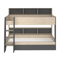 HOCHBETT mit Nischen - 90x200 cm - Leo - Anthrazit, Holzwerkstoff (90/200cm) - Calicosy