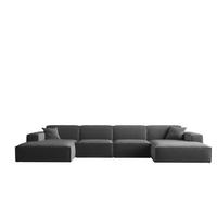 WOHNLANDSCHAFT Celes Premium Opera - Dunkelgrau, Holzwerkstoff/Textil (379/73/165cm) - Fun Möbel