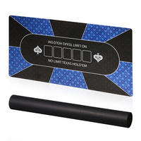 POKERMATTE - Blau/Schwarz, Wellpappe/Kunststoff (120/0.2cm) - Relaxdays