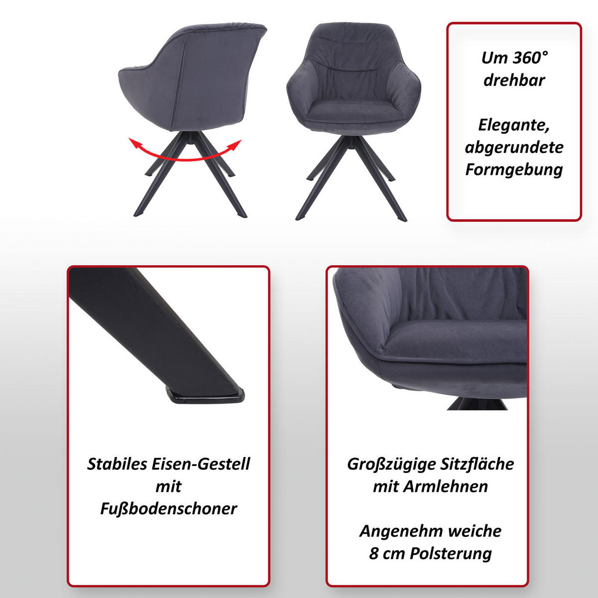 ESSZIMMERSTUHL Grau - Grau, Textil (59/84/52cm) - Jamb