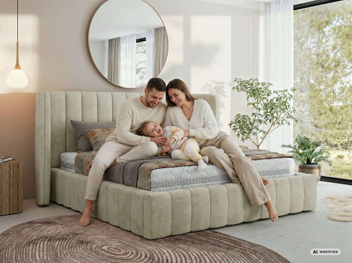 POLSTERBETT GOLETTA CLASSIC 200/200 - Braun Velvet - Schaum-Matratze - Braun, Textil (200/200cm) - MKS