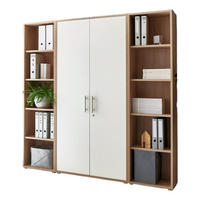 BÜROMÖBELSET 3-tlg. Sonoma Eiche / weiß matt - Eichefarben/Silberfarben, Holz/Metall (172/185/33cm)