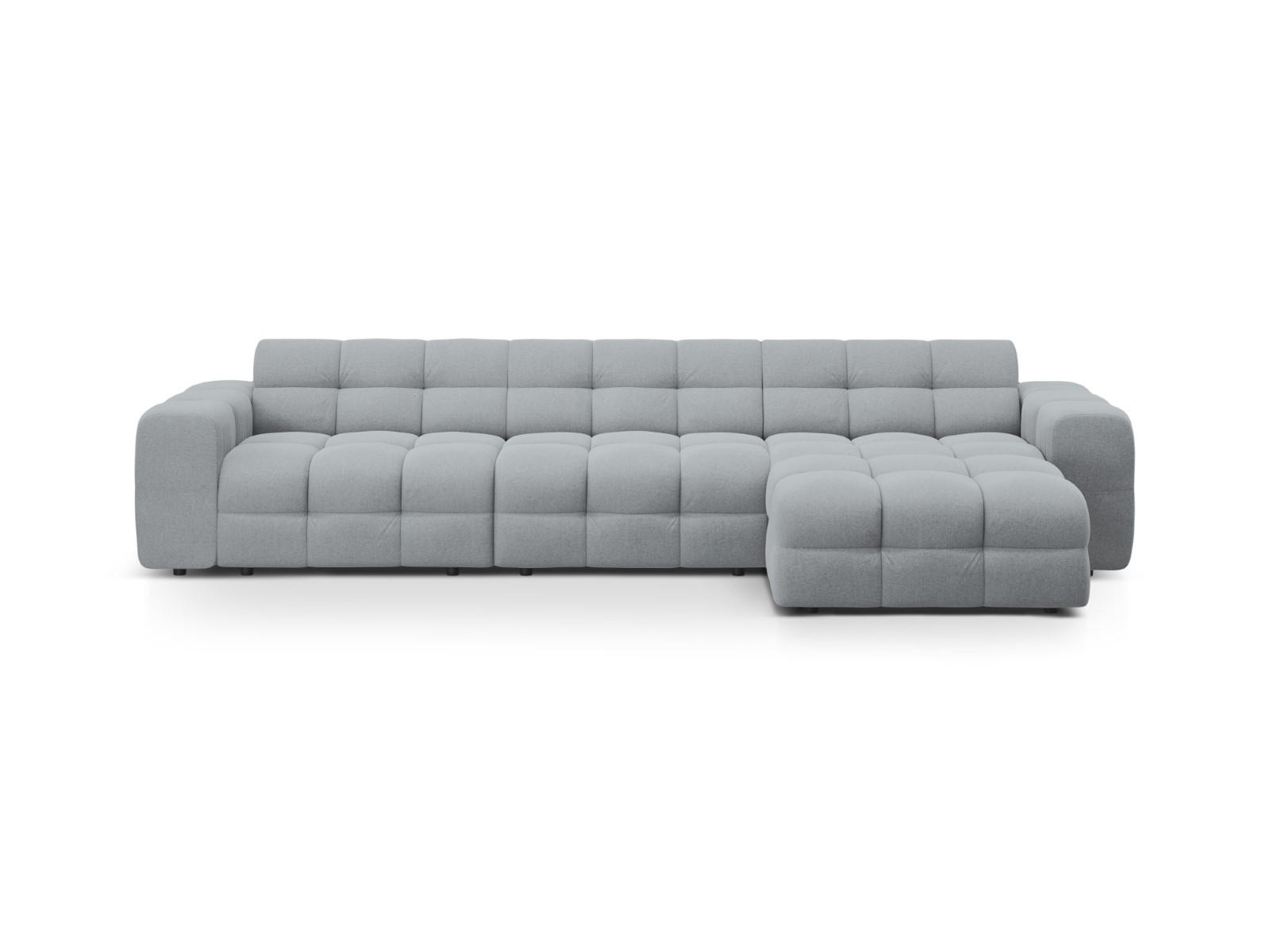 ECKSOFA rechts Kendal aus strukturiertem Stoff platin 5 Sitzplätze - Platinfarben, Textil (173/357cm) - Micadoni
