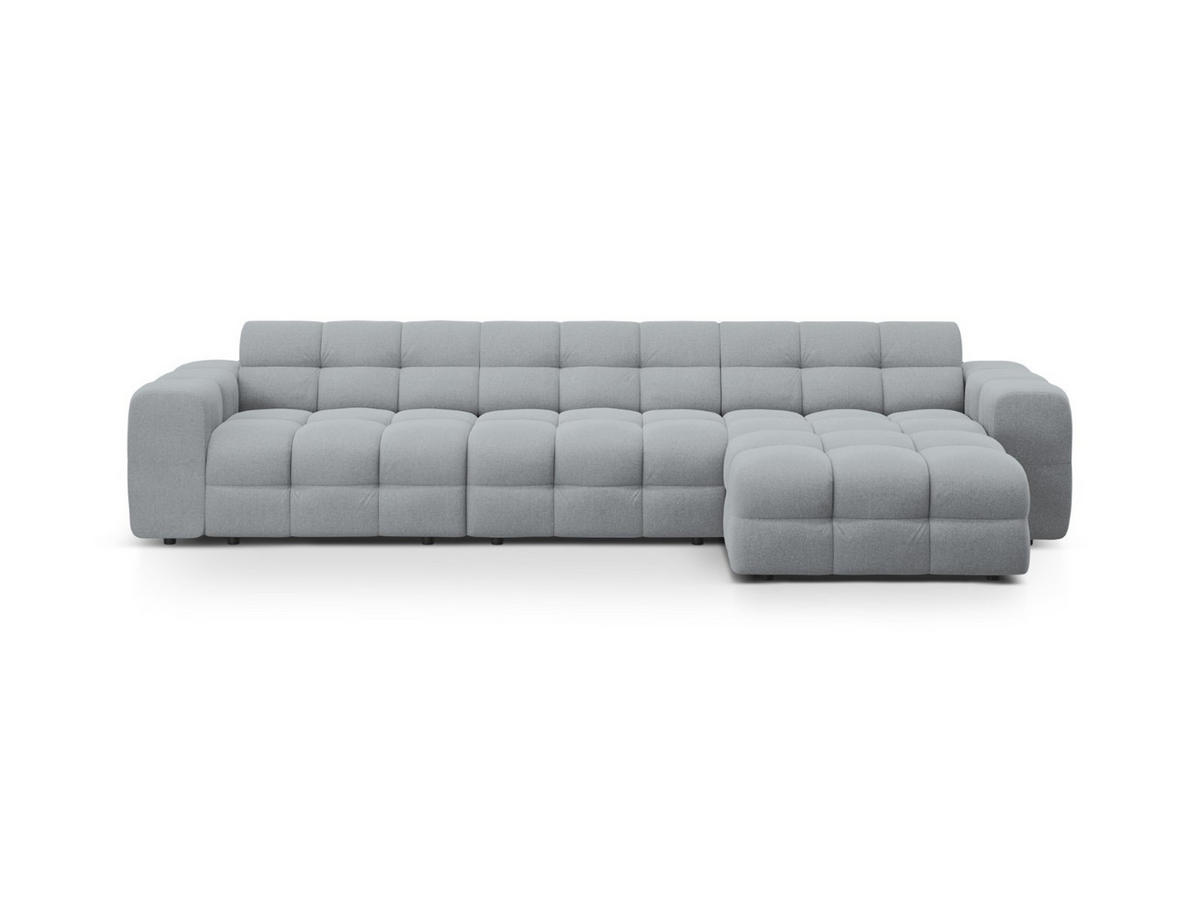 ECKSOFA rechts Kendal aus strukturiertem Stoff platin 5 Sitzplätze - Platinfarben, Textil (173/357cm) - Micadoni