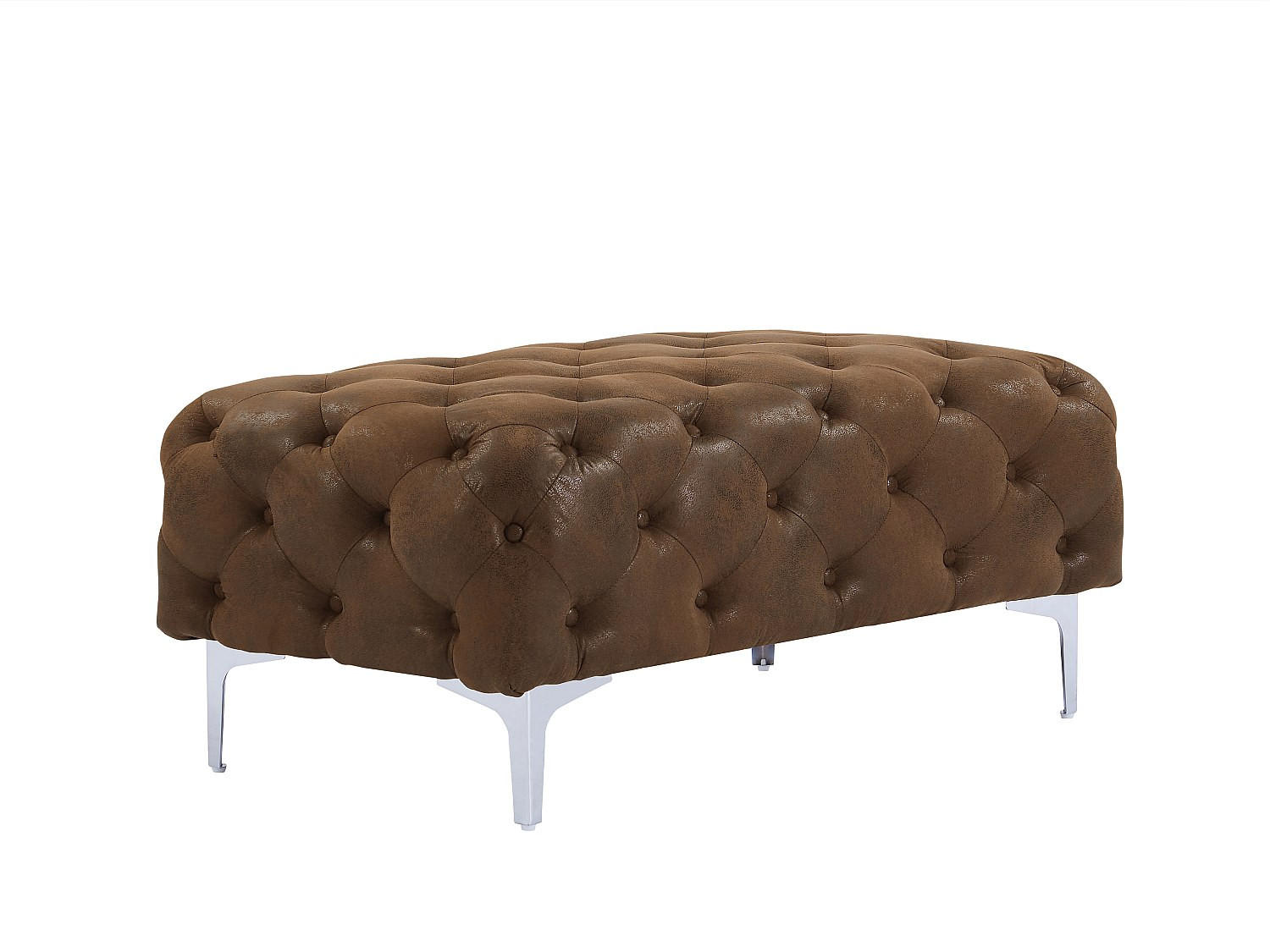 SITZHOCKER - 1 -Sitzer - Microfaser - braun - EDWINA - Braun, Textil (103/44/62cm) - Vente-Unique