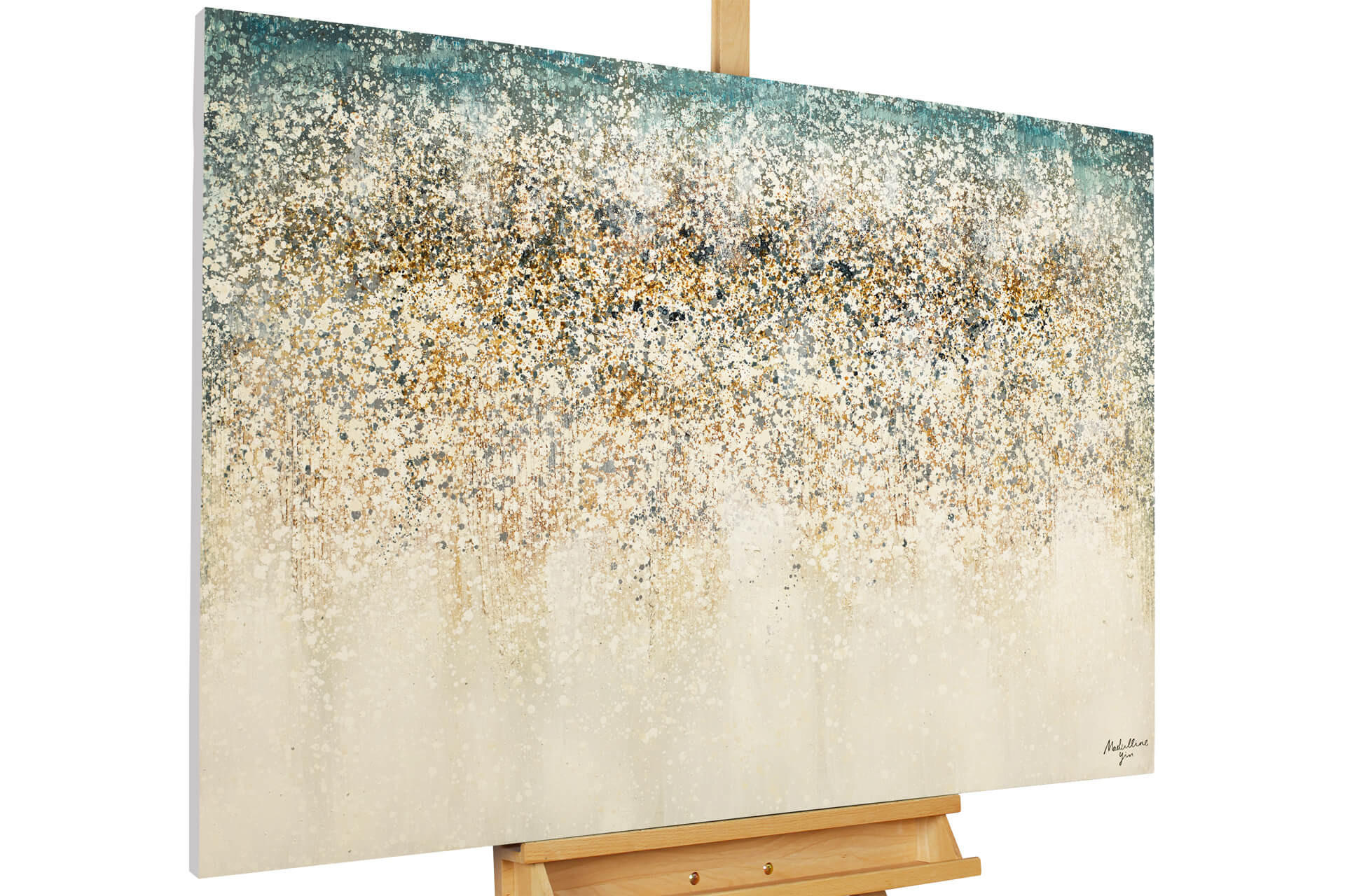 ÖLGEMÄLDE 120/80 cm - Blau/Beige, Holz/Textil (120/80cm) - KUNSTLOFT