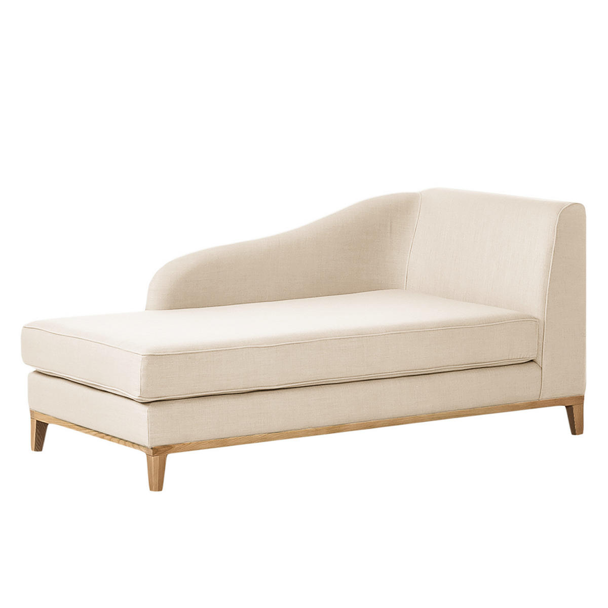 RECAMIERE - Beige, Eichenholz/Textil (165/77/82cm) - home24