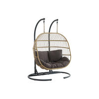 HÄNGESESSEL - 2 -Sitzer - Harz - anthrazitgrau, naturfarben hell - LISSANDRA - Anthrazit, Metall (150/194/106cm) - Vente-Unique