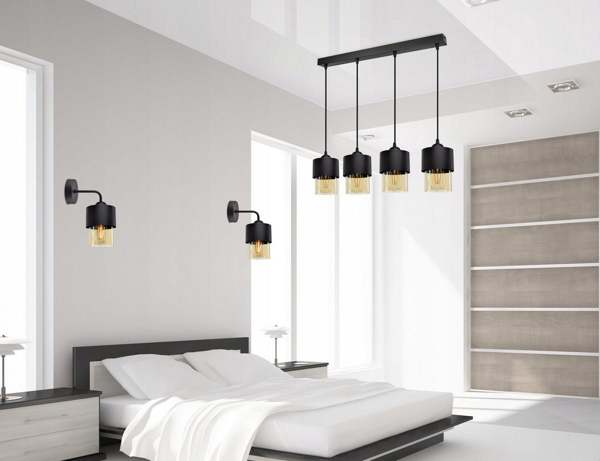 PENDELLEUCHTE Hege - Transparent/Schwarz, Glas/Metall (12/65/80cm) - kiki design