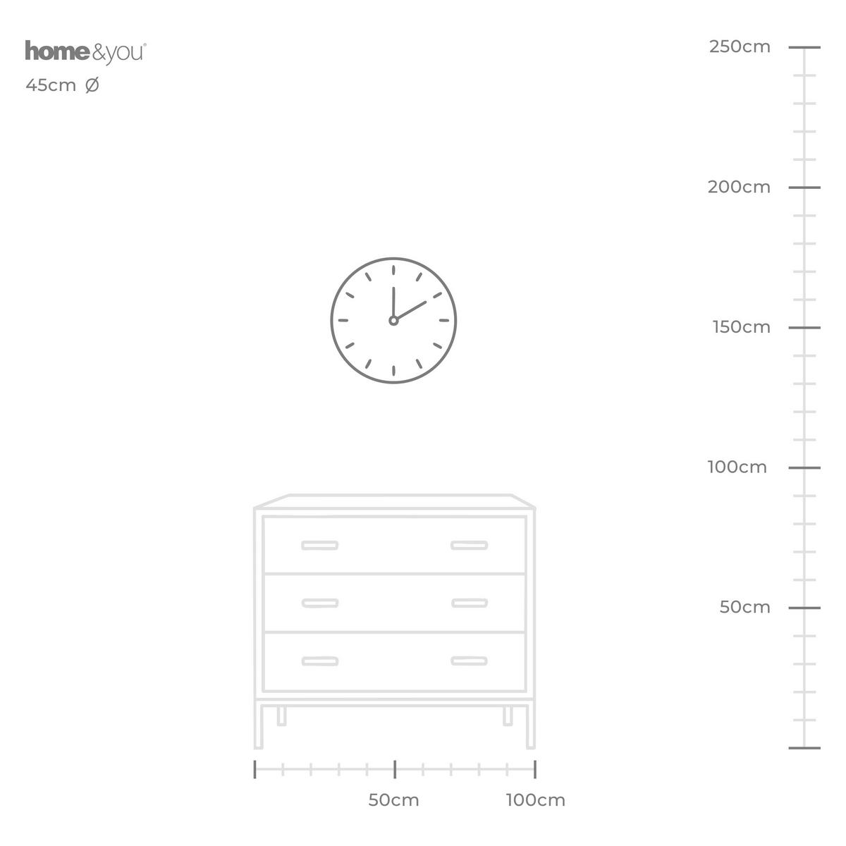 WANDUHR Crystal 45x45cm, Silber - Silberfarben, Metall (45/3/45cm) - home&you