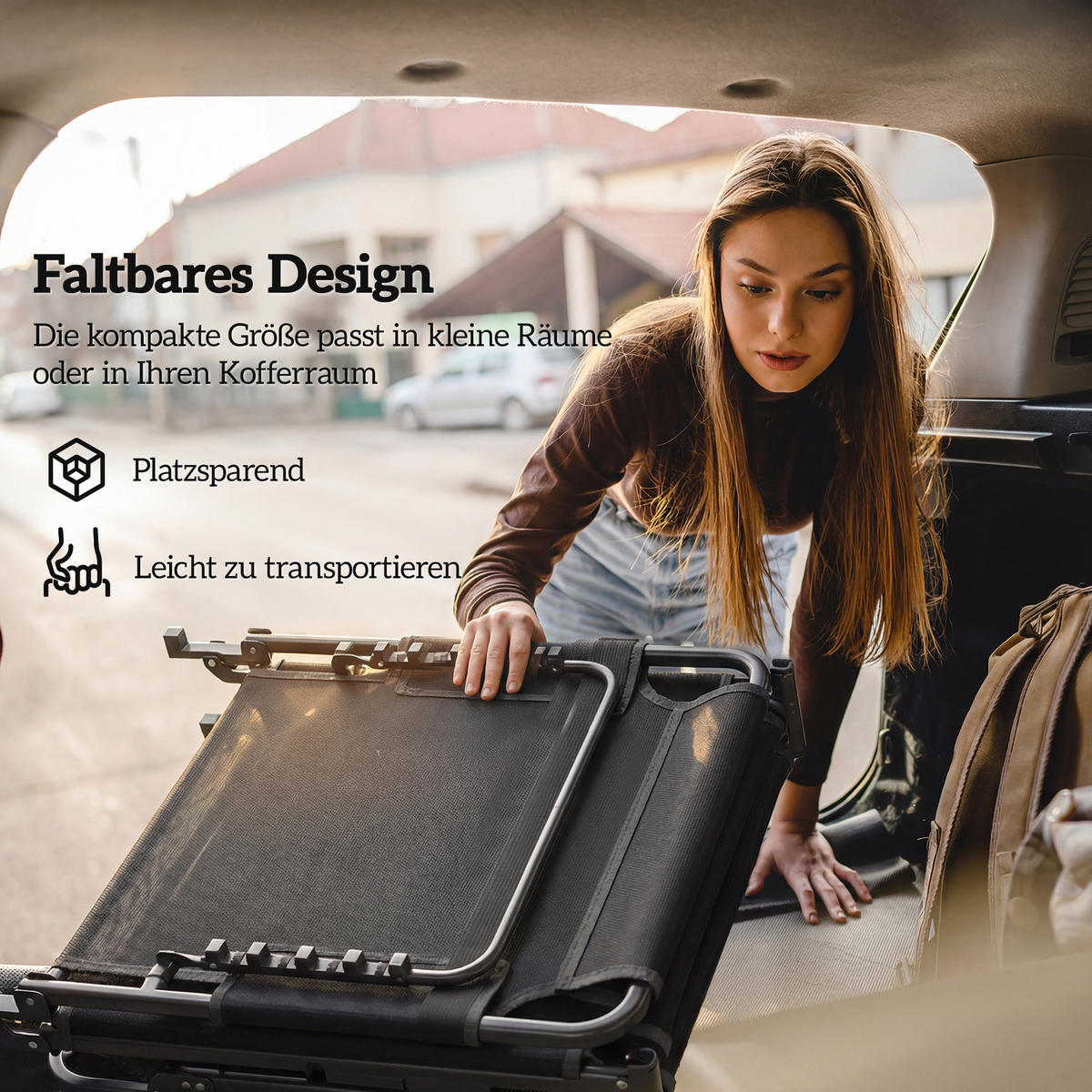 SONNENLIEGE Stahl Netzstoff Dunkelgrau - Dunkelgrau, Textil/Metall (68/34/190cm) - Outsunny